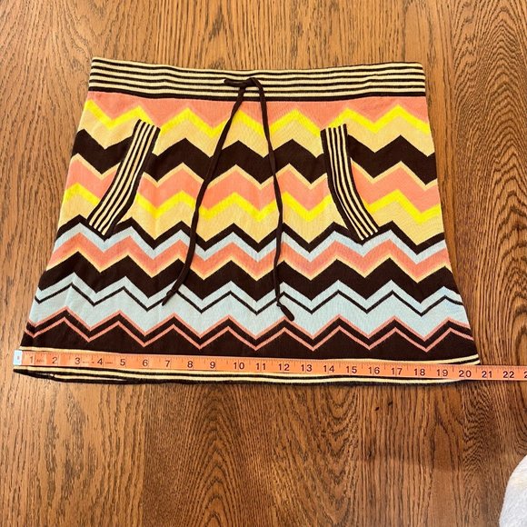 Missoni Knit Multicolor Zig Zag Print Mini Skirt Size Sm/Md - Picture 4 of 7